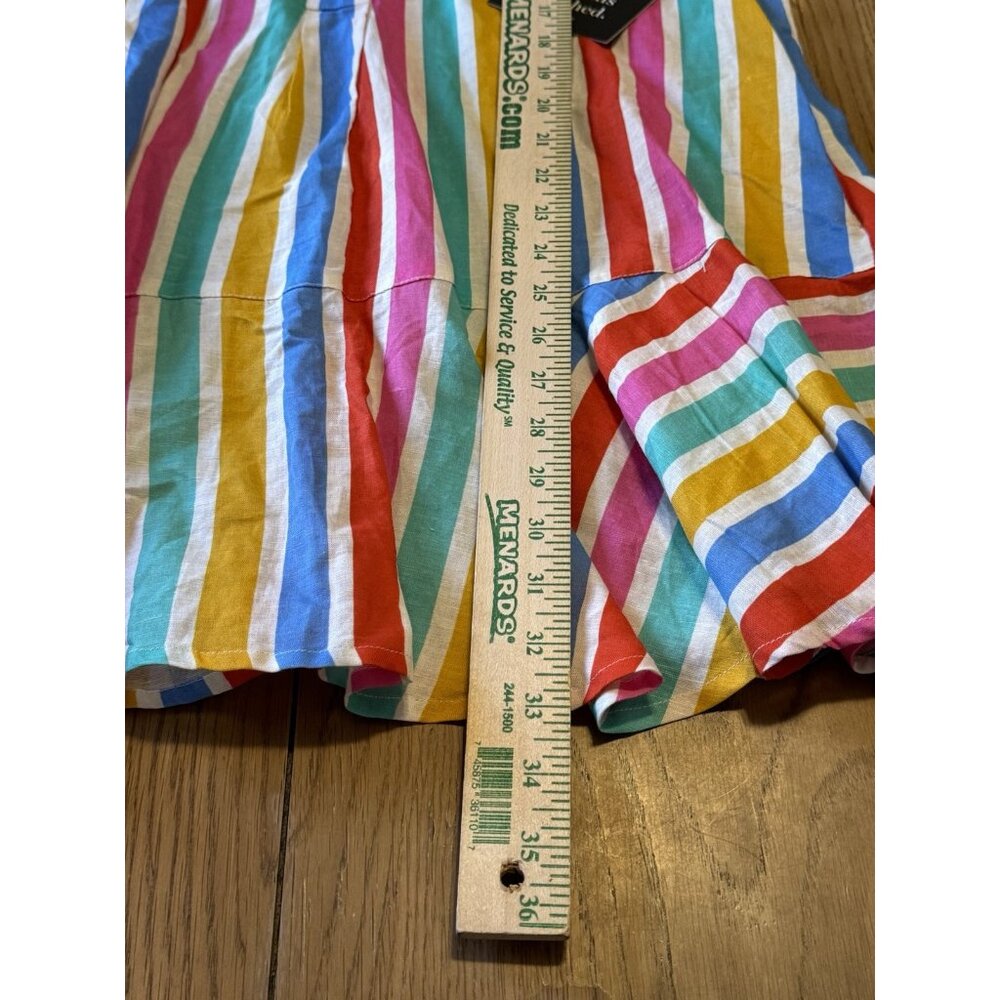 Tuckernuck Callahan Dress XS Rainbow Stripe Mini Dress size Cotton Linen Blend - Picture 4 of 16